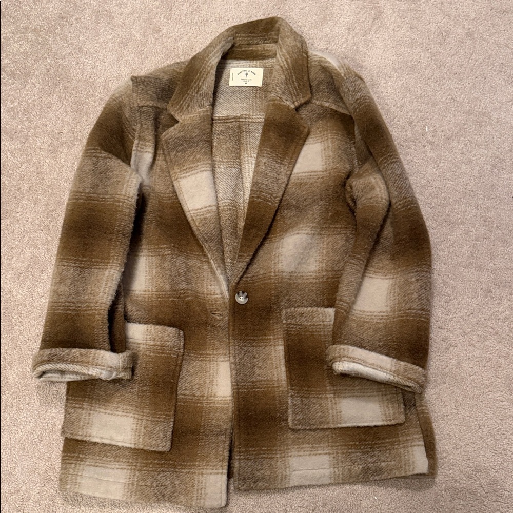 Electric & Rose wool coat- brown like new!